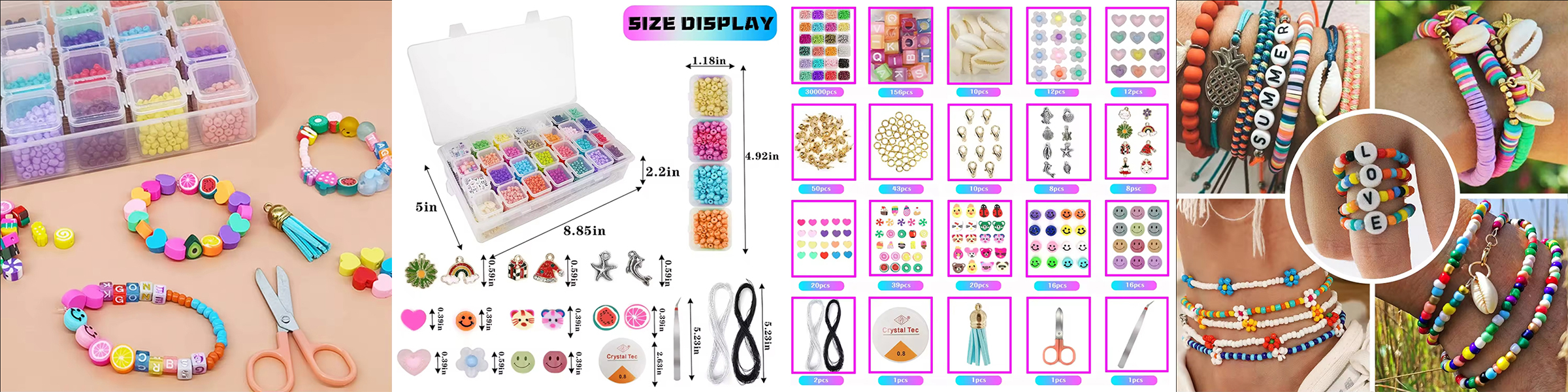Factory Wholesale 28 Color Glass Seed Beads Set DIY Making Jewelry Kit