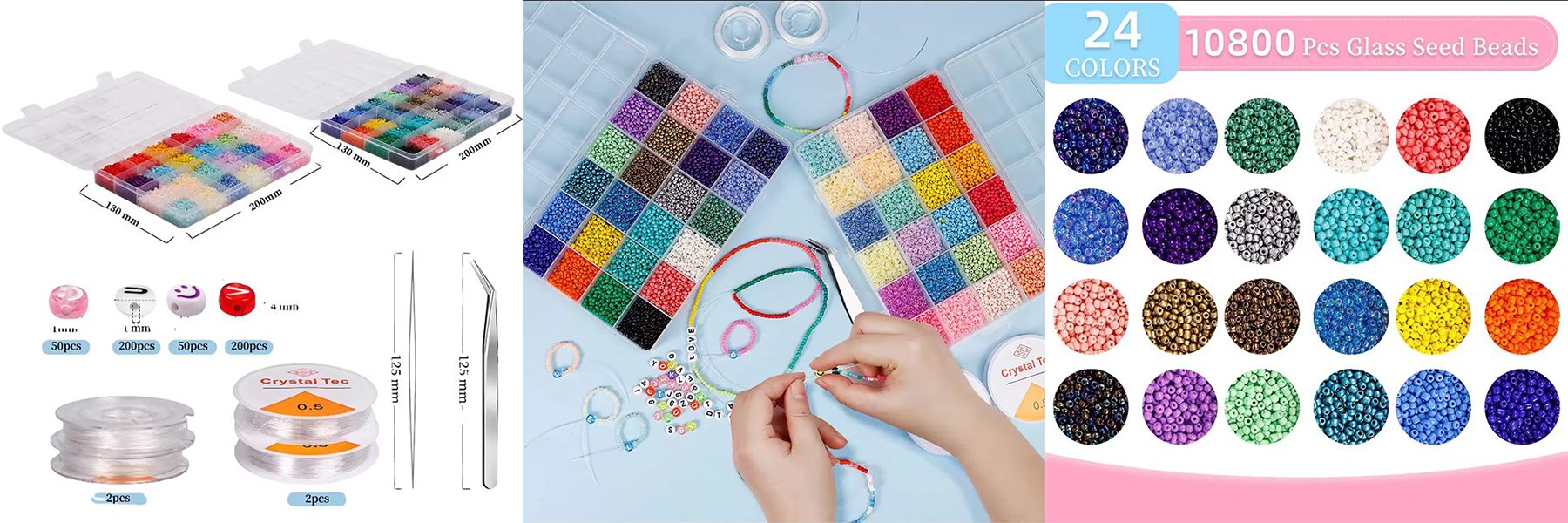 Factory Direct Selling 48 Color Czech Glass Seed Beads Set
