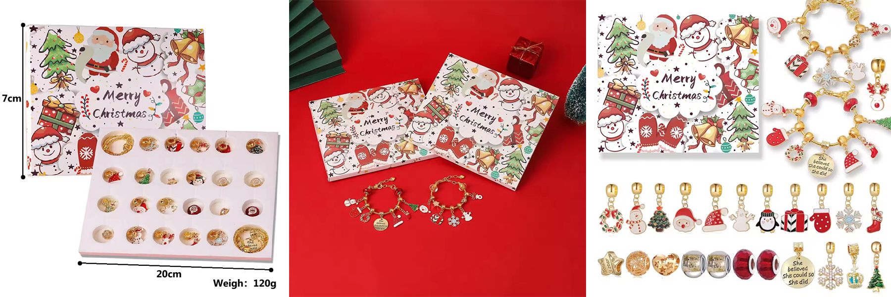 Factory Wholesale Sell Christmas Advent Calendar Jewelry Set