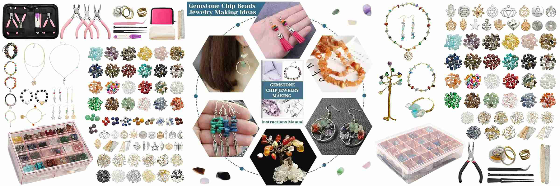 Complete Set Wholesale Sell Irregular Natural Stone Jewelry Kit