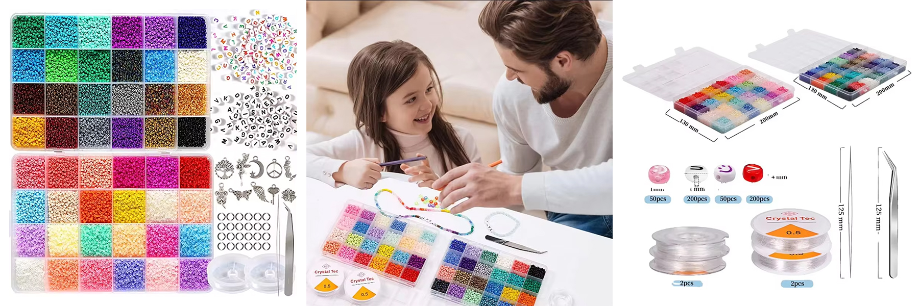 Factory Wholesale 24 Color Glass Candy Color Seed Beads Set