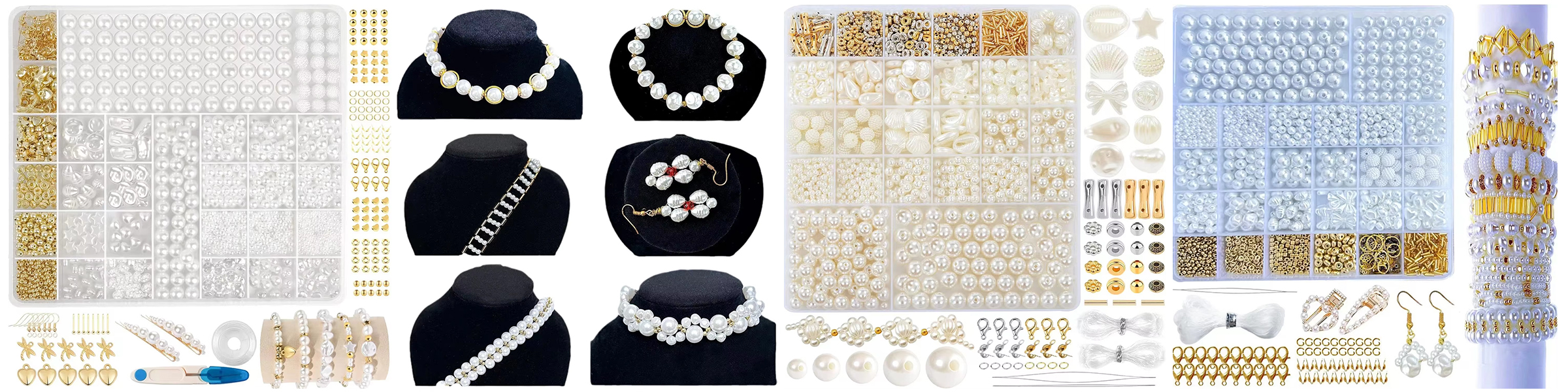 Wholesale Sell Imitation Irregular Pearls with Gold Color Spacer Beads