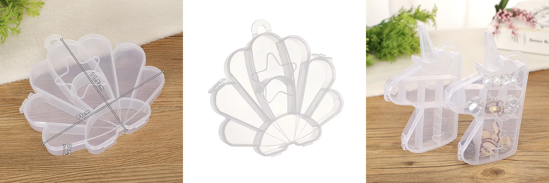 Plastic PP Box Beads Storage Container Box Special Shaped Clear Box