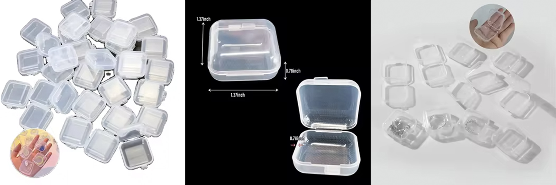 Wholesale Jewelry Ring Storage Clear Transparent Container Plastic Box