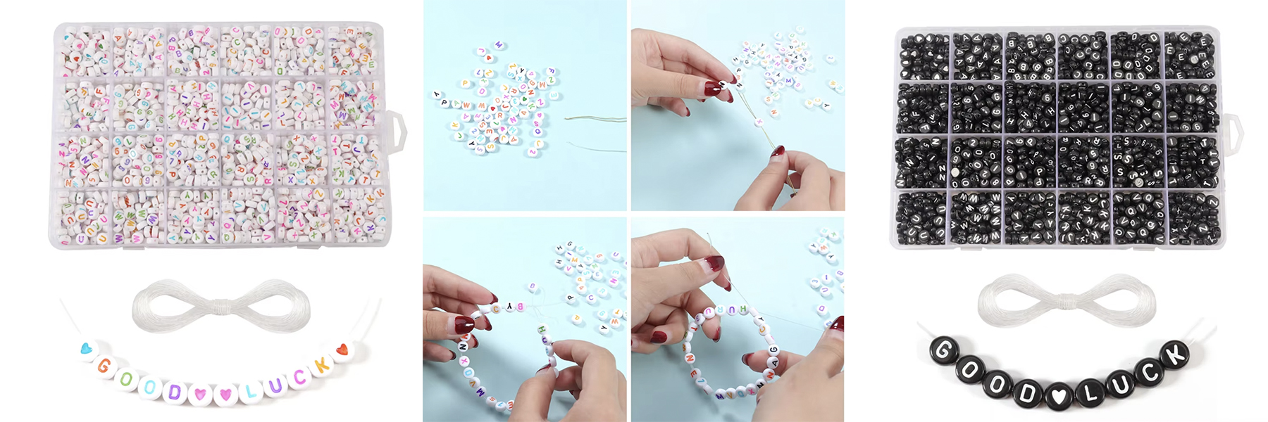 Wholesale A-Z Letter Beads Kit Flat Round Craft Alphabet Beads Making