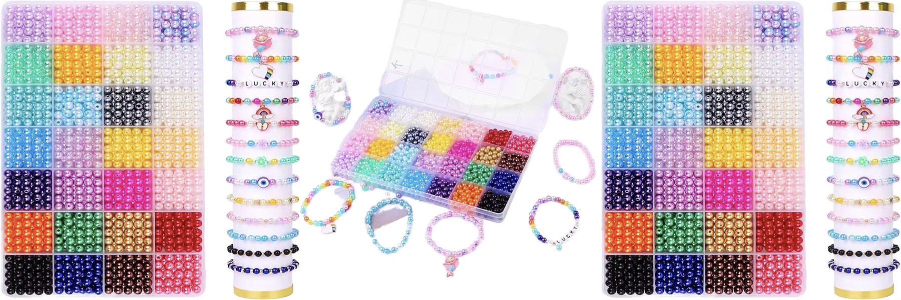 Colorful Acrylic Pearl Kits DIY Artificial Pearl Jewelry Beaded Set