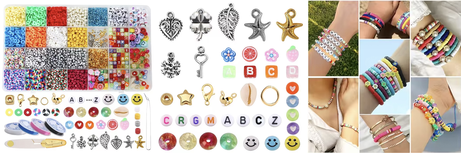 Flat Round Polymer Clay Beads Kits Clay DIY Beaded Craft Manufacturers