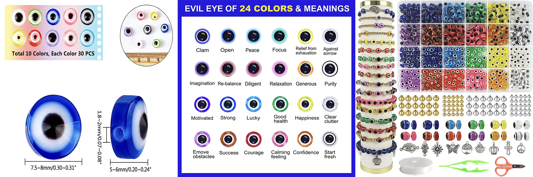 Factory Direct Selling Flat Round Eye Shaped Resin Beads Kit