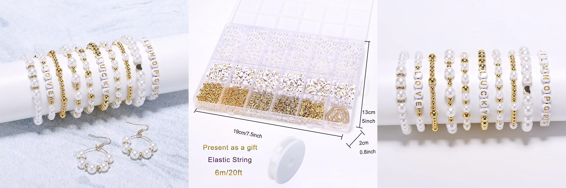 Factory Direct Selling Golden Color Letter Beads Set DIY Make Jewelry