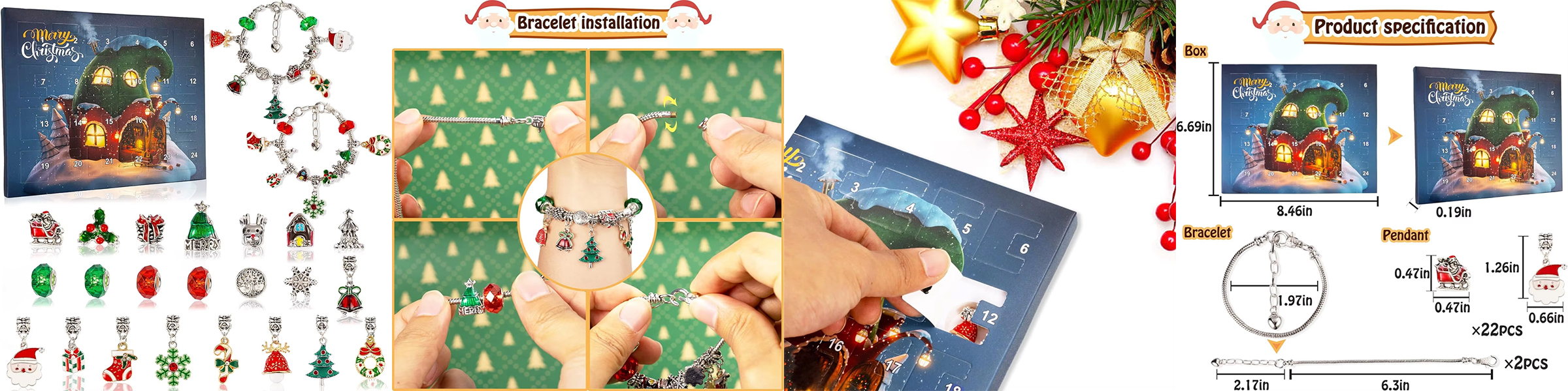 Wholesale Christmas Advent Calendar Jewelry Making DIY Christmas Gifts