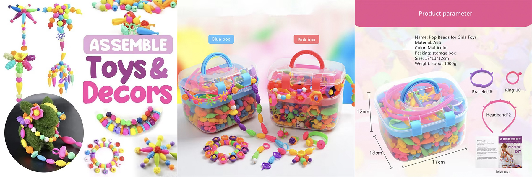 Sale at Wholesale Price POP Plastic Beads Kit for Kids Funny Toy