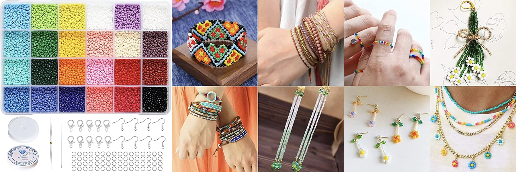 Factory Wholesale Glass Seed Beads Rice Beads Kits
