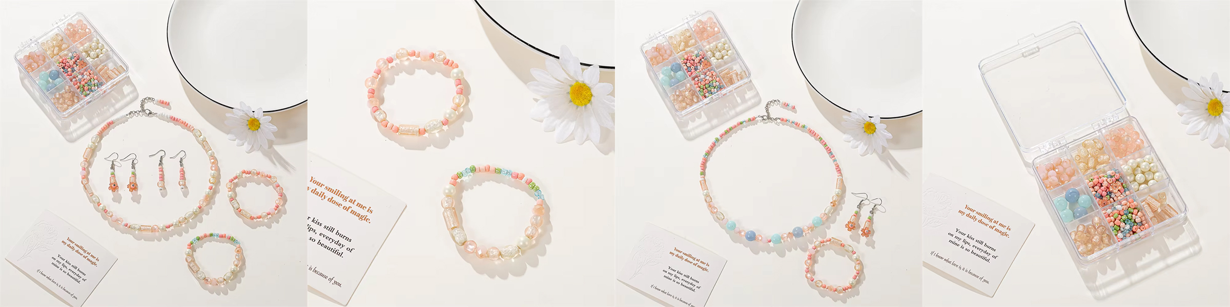 Factory Wholesale 9 Grids Resin Glass Beads Kits