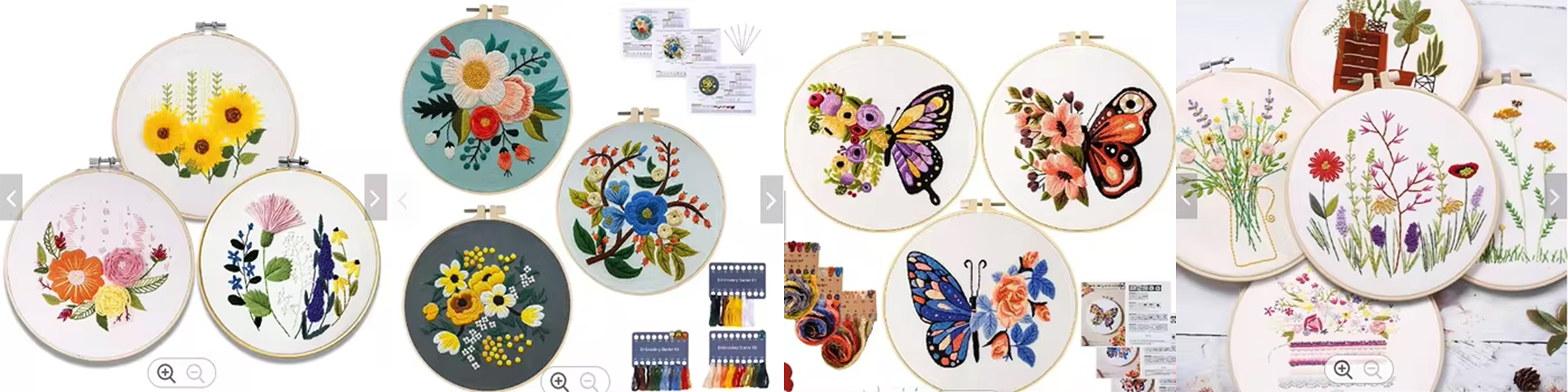 Flower Pattern DIY Embroidery Set Hollowed Fabric Sewing Kits
