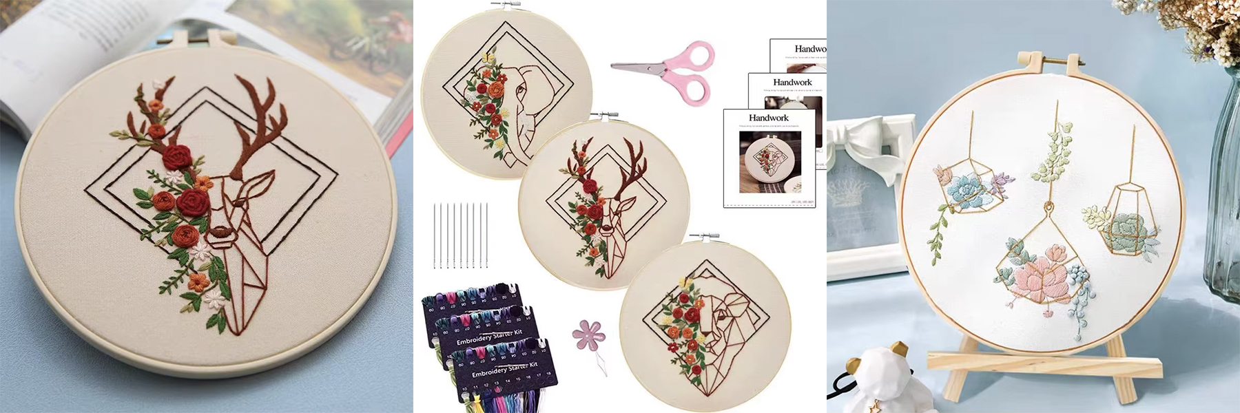DIY Embroidery Print Yarn Fabric Needle Sets