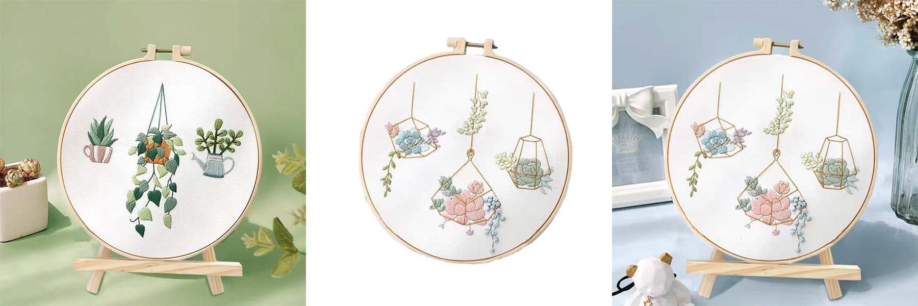 Wholesale DIY Embroidery Flowers Material Bag Knit Hollowed Fabric Set