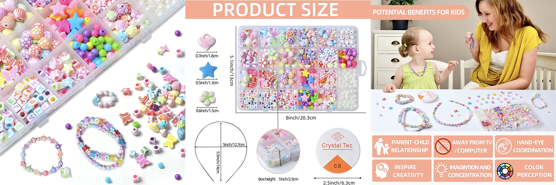 Factory Wholesale Hot Selling Colorful Mixed Acrylic Beads Kit