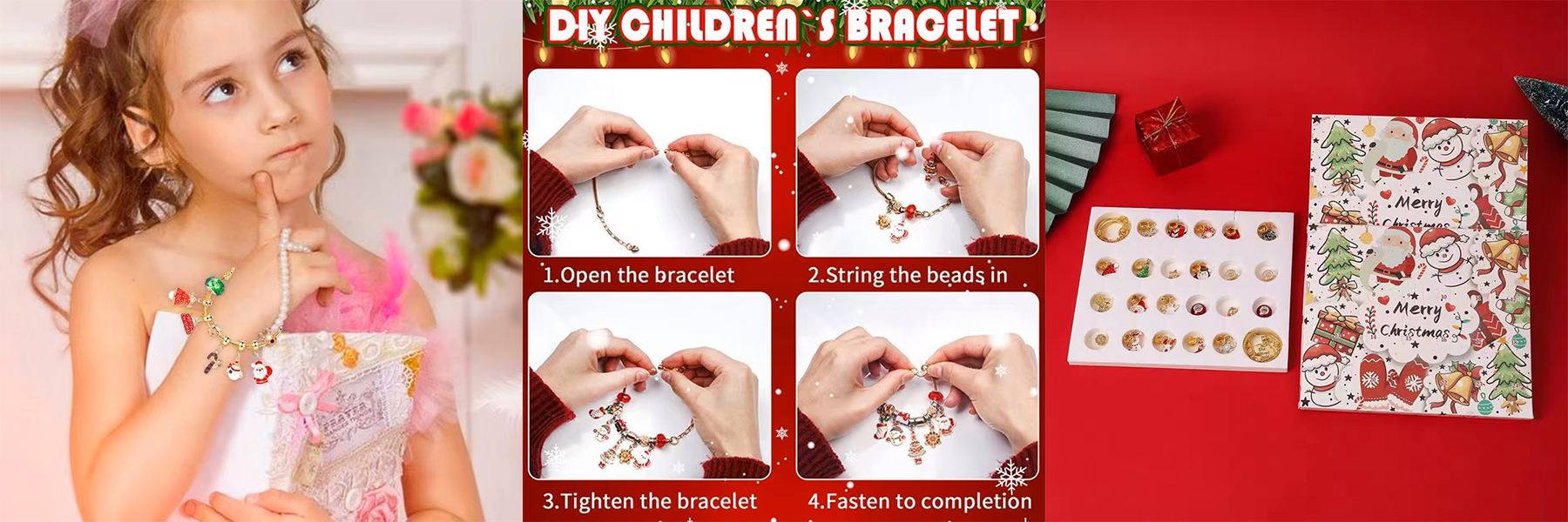 Factory Wholesale Sell Christmas Advent Calendar Jewelry Set