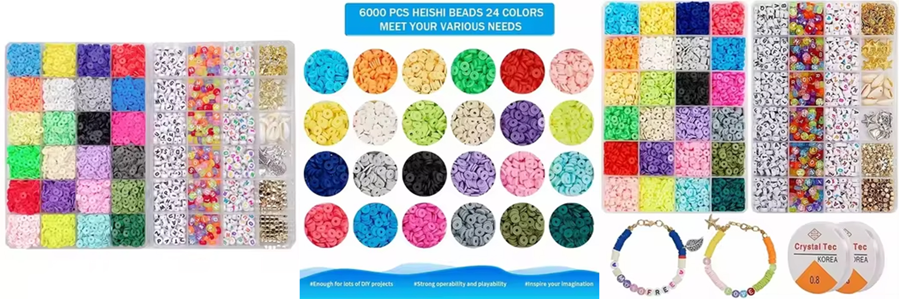 Factory Wholesale Sell Christmas Style 6mm Polymer Clay Beads Set