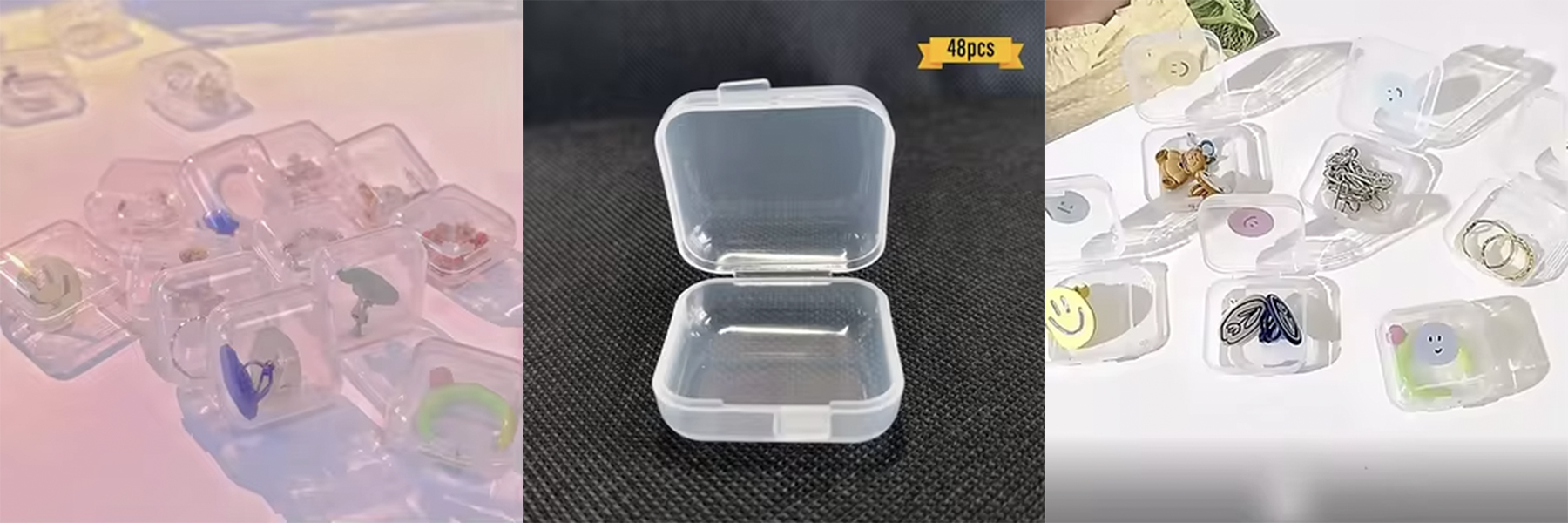 Wholesale Jewelry Ring Storage Clear Transparent Container Plastic Box