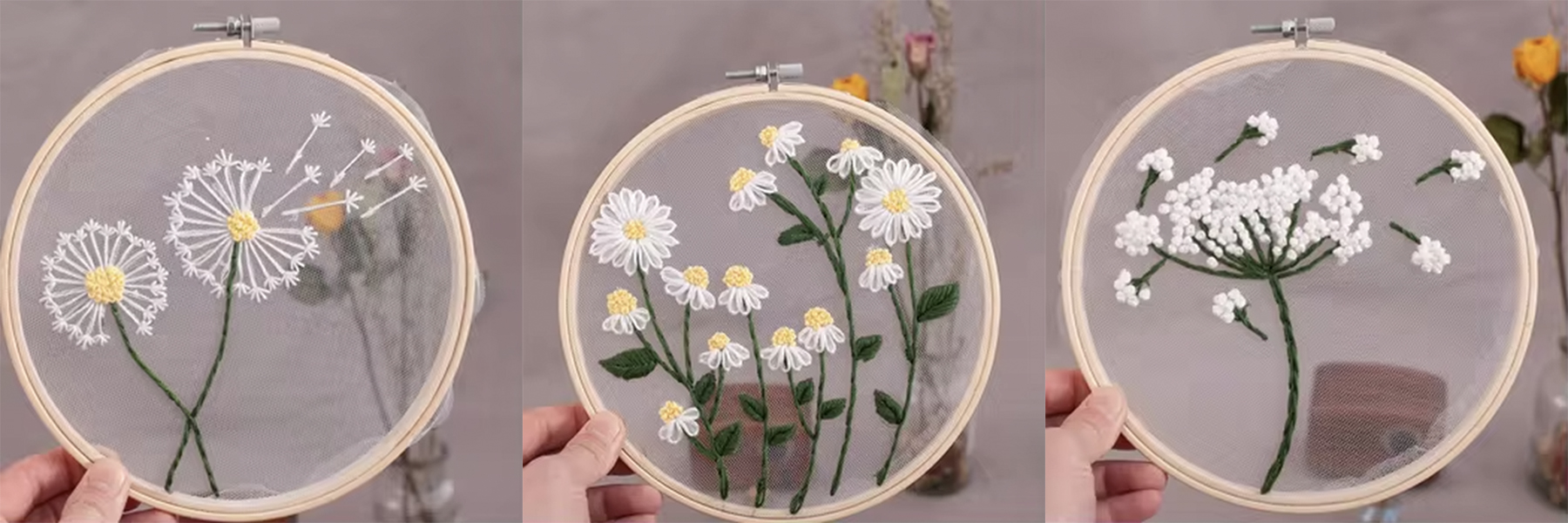 Wholesale Beginner Gauze Embroidery Set DIY Sewing Yarn Material Pack
