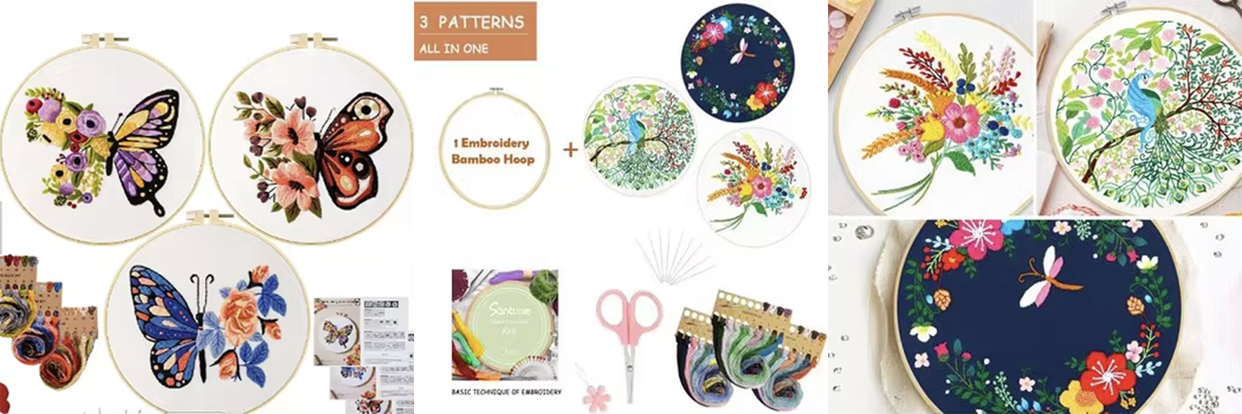 2024 Hot Sell Cross Stitch Kit Beginner DIY Needlework Embroidery Sets