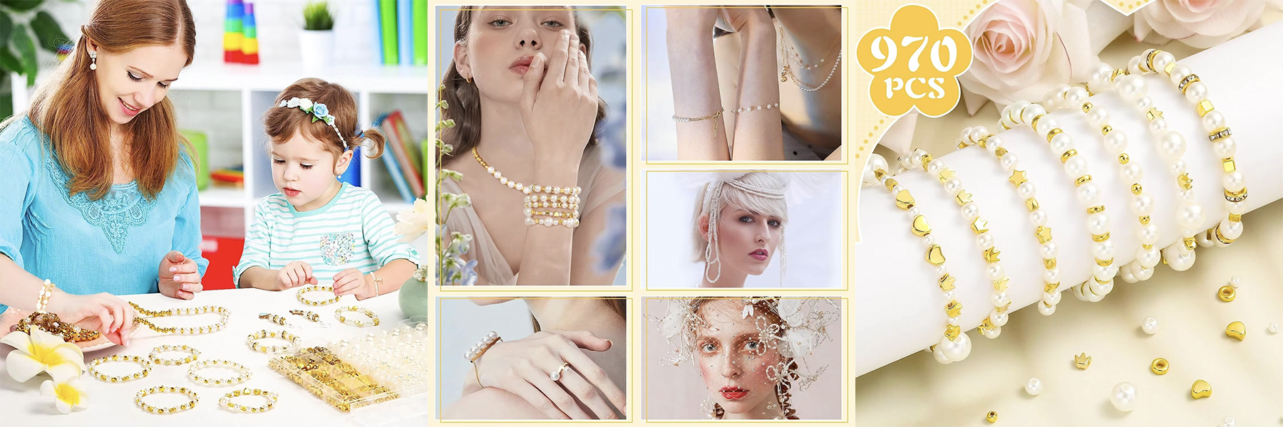Factory Direct Selling Acrylic White Pearl Beads Set Supplier