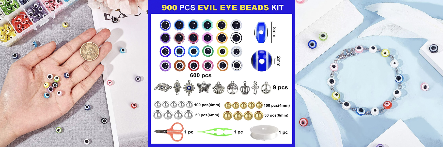 Factory Direct Selling Flat Round Eye Shaped Resin Beads Kit