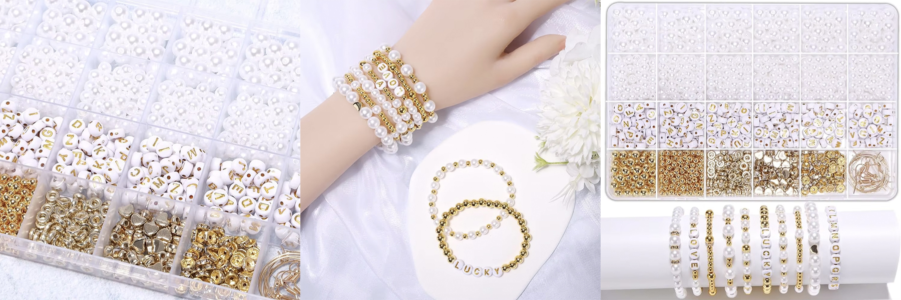Factory Direct Selling Golden Color Letter Beads Set DIY Make Jewelry