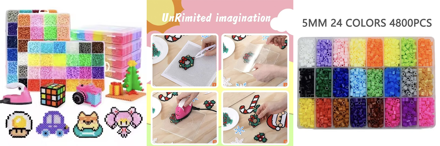 Hot Selling Color Ironing Hama Beads 24 Color DIY Coasters Craft Sets
