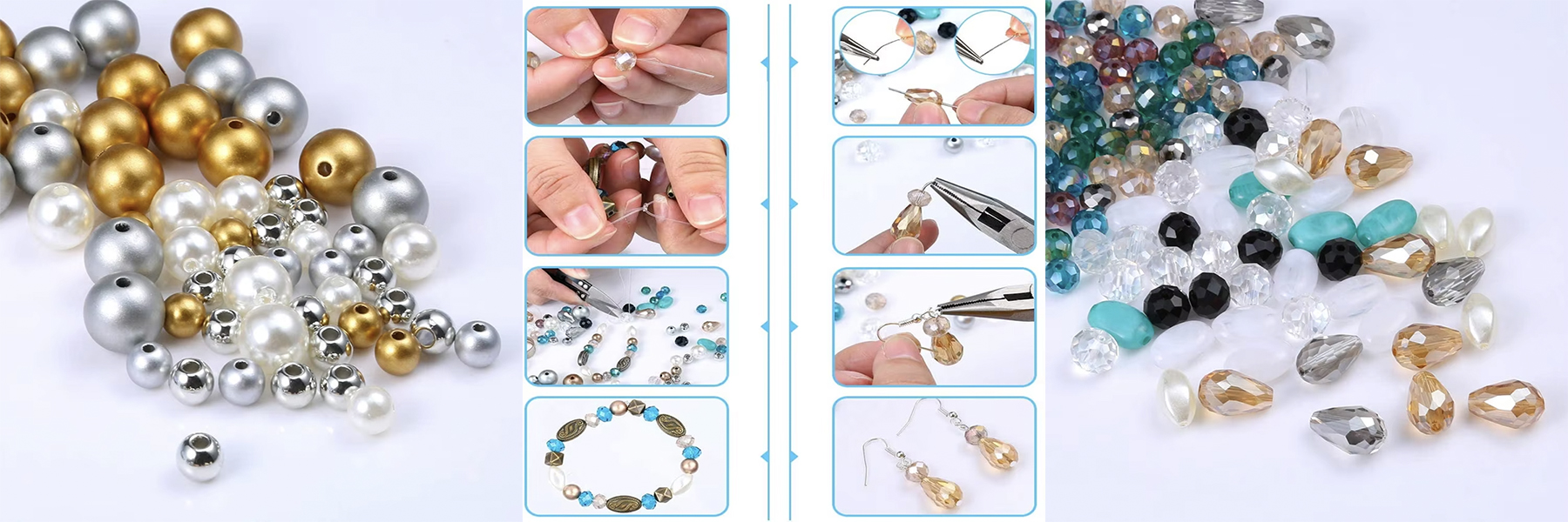 Factory Wholesale Three Layer Box Jewelry Making Kits DIY Jewelry Set