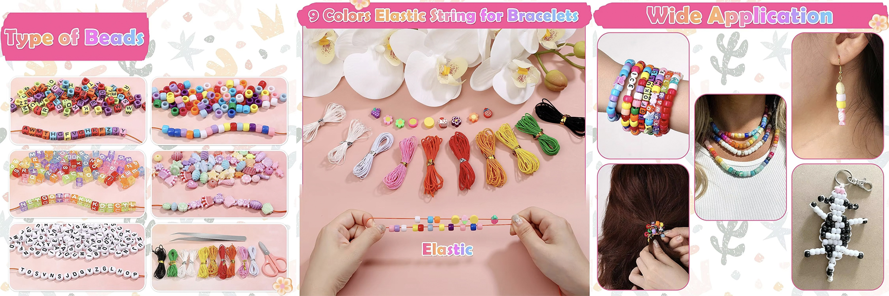 Wholesale Sell Color Hole Beads 6MM Letter Kit
