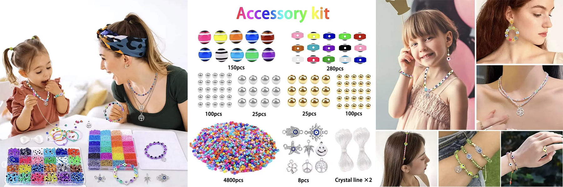 Wholesale 2mm 3mm 4mm Glass Seed Beads Alloy Findings Kits