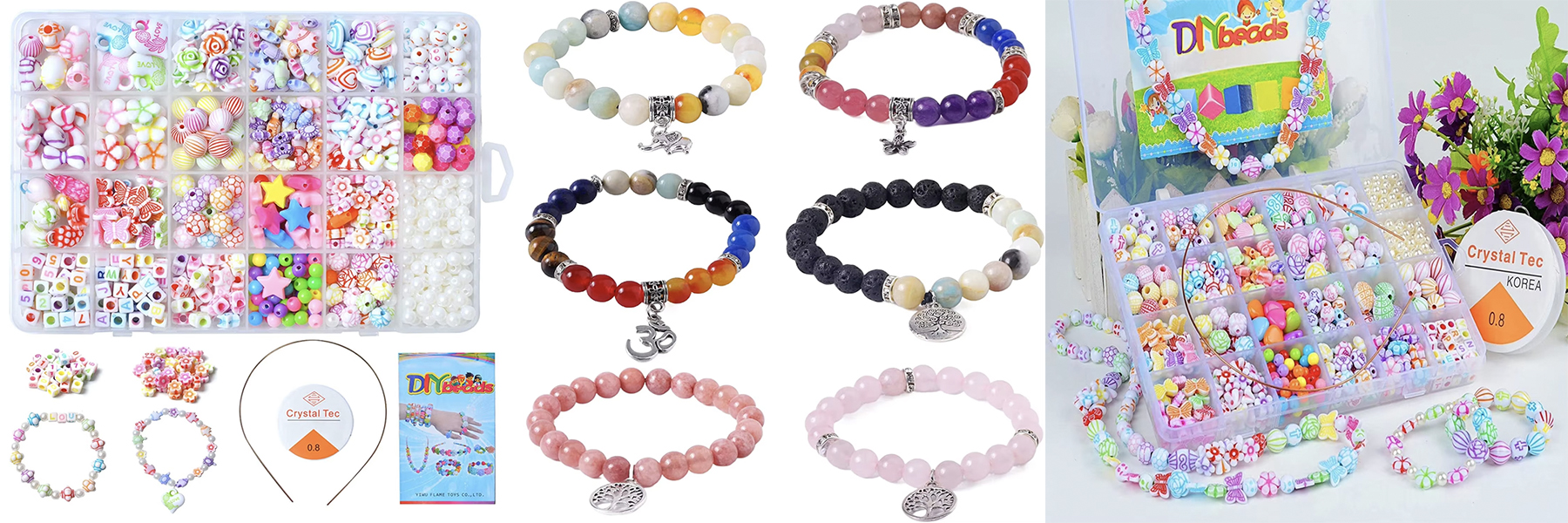 Factory Wholesale Hot Selling Colorful Mixed Acrylic Beads Kit