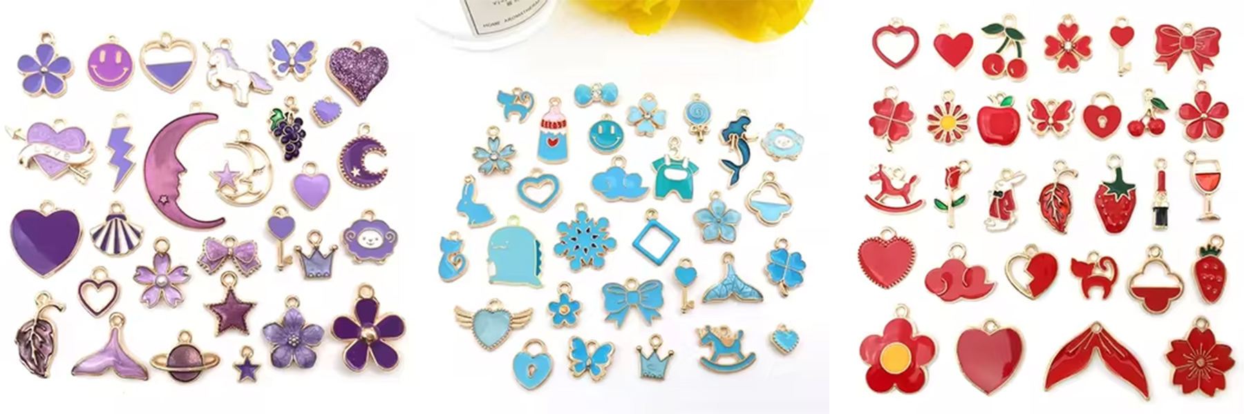 Wholesale Sell Bulk Charms Gold Plated Enamel Pendants